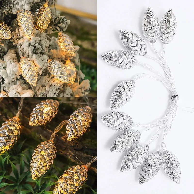 10 LED New Christmas Pine Cone Light String Fairy Lights