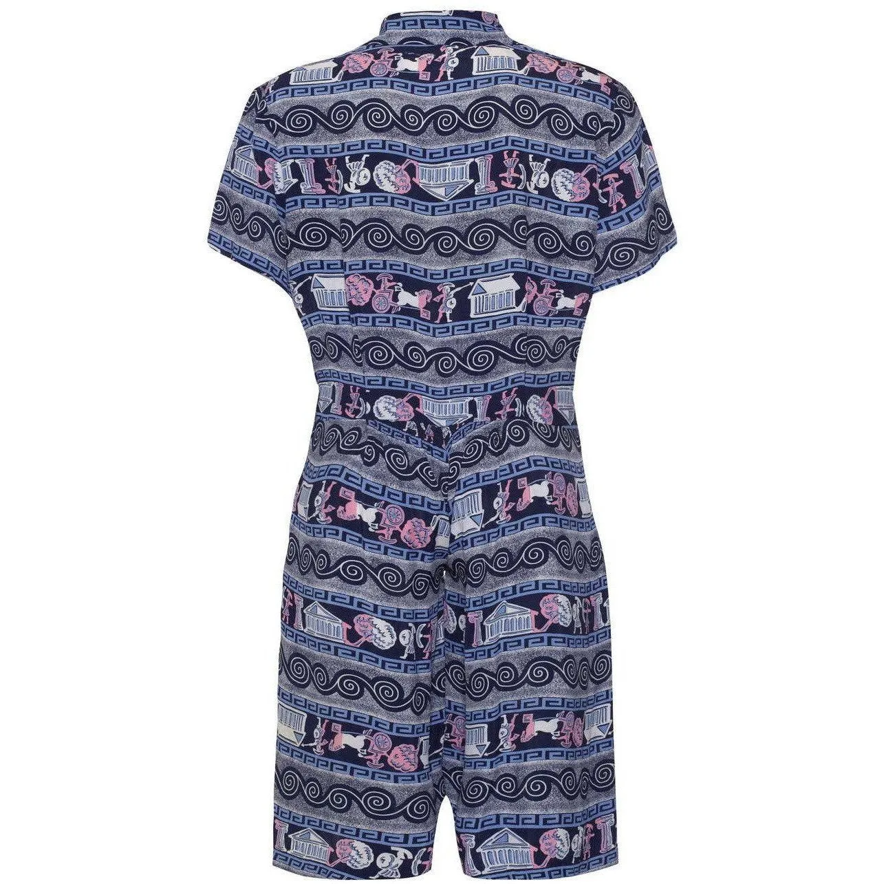 1940s Rayon Teenage Playsuit With Novelty Roman Warrior Print