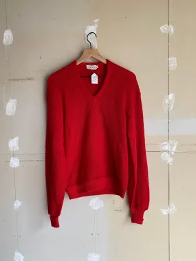 1970S Red Knit Top | L
