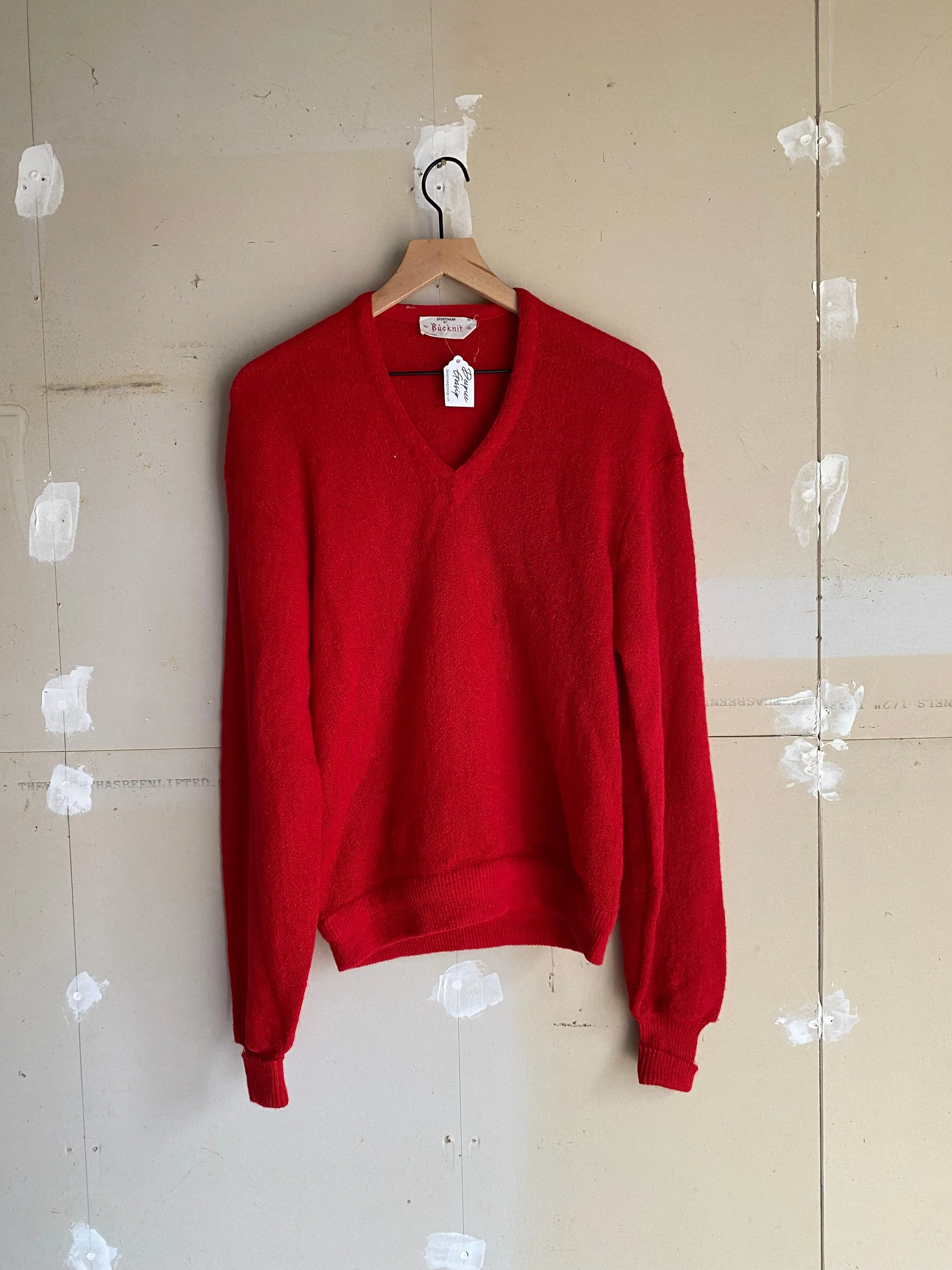 1970S Red Knit Top | L