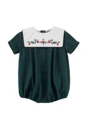 20246- Wooden Soldier  Green Baby Boy Bubble Romper