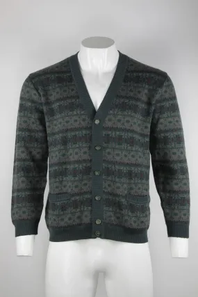 80s/90s fairisle style pattern cardigan - XL