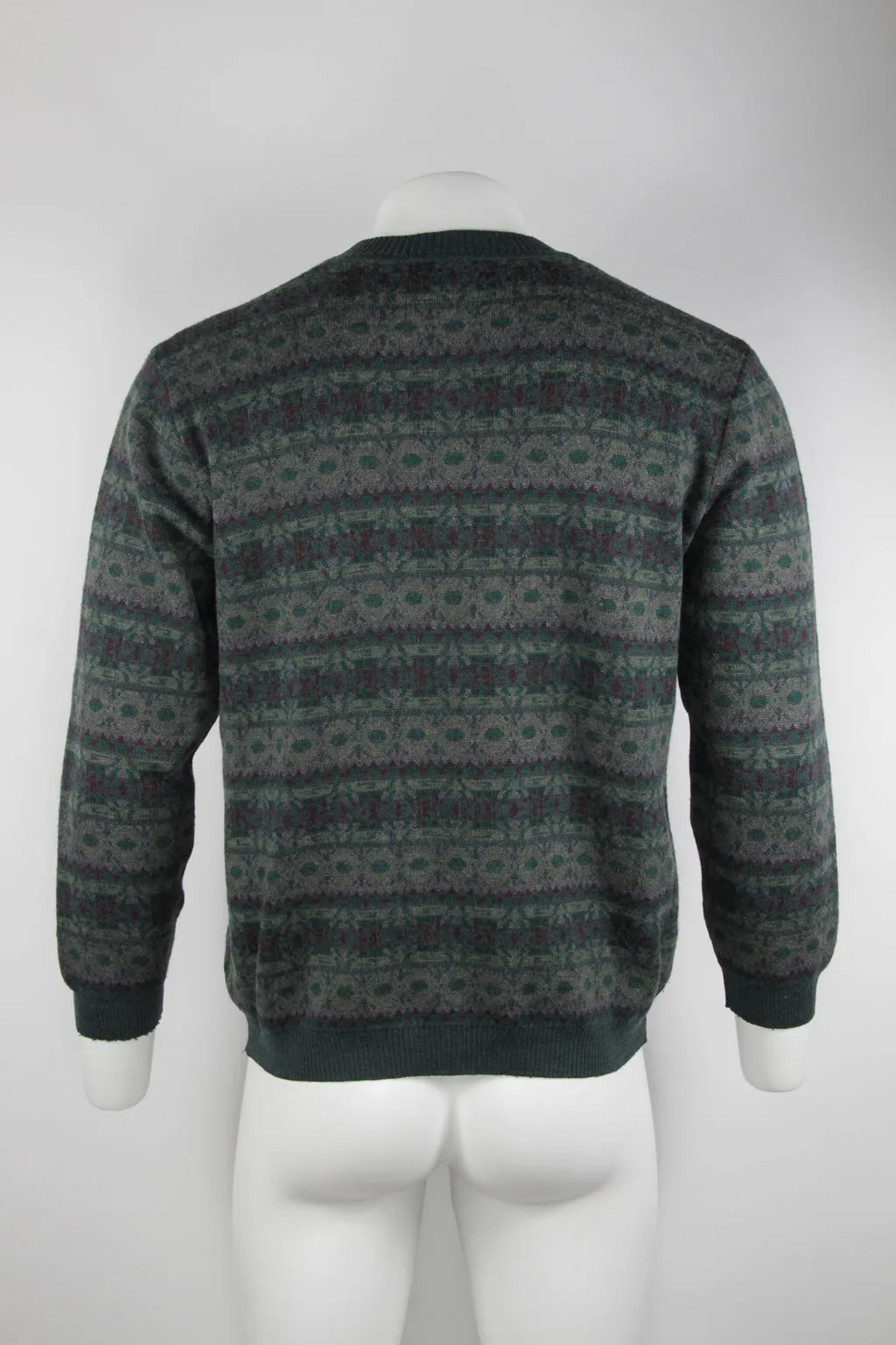 80s/90s fairisle style pattern cardigan - XL