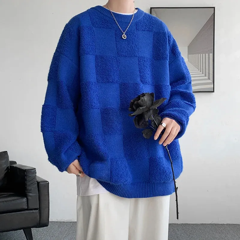Aidase Fashion Mens Sweaters Woolen Streetwear Knitted Pullovers Size M-8XL