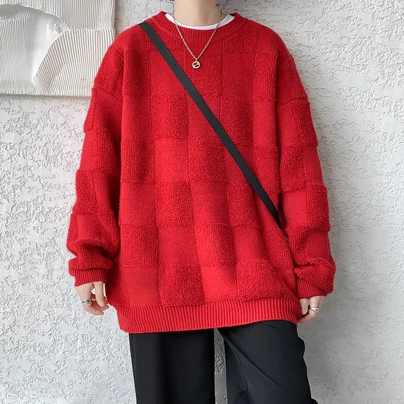 Aidase Fashion Mens Sweaters Woolen Streetwear Knitted Pullovers Size M-8XL