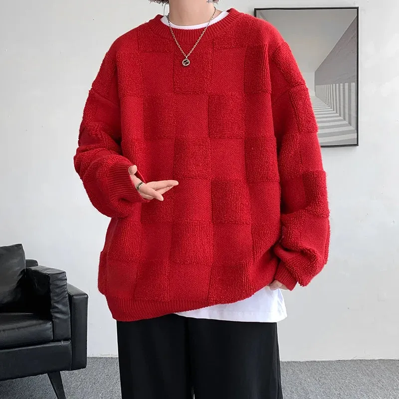 Aidase Fashion Mens Sweaters Woolen Streetwear Knitted Pullovers Size M-8XL