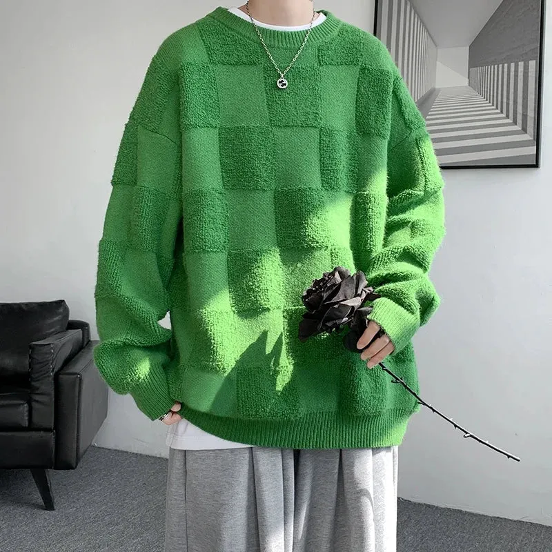 Aidase Fashion Mens Sweaters Woolen Streetwear Knitted Pullovers Size M-8XL