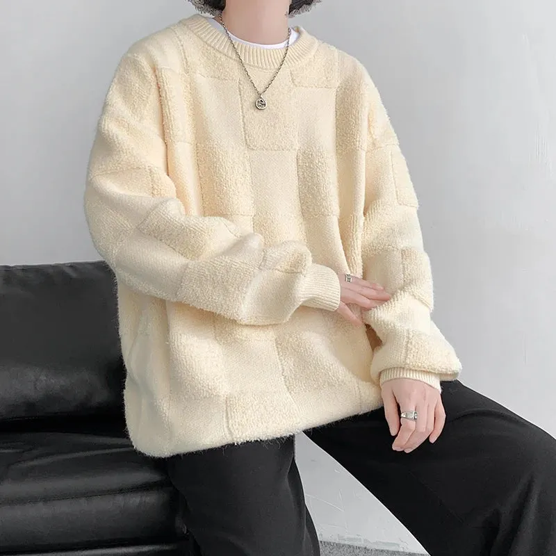 Aidase Fashion Mens Sweaters Woolen Streetwear Knitted Pullovers Size M-8XL