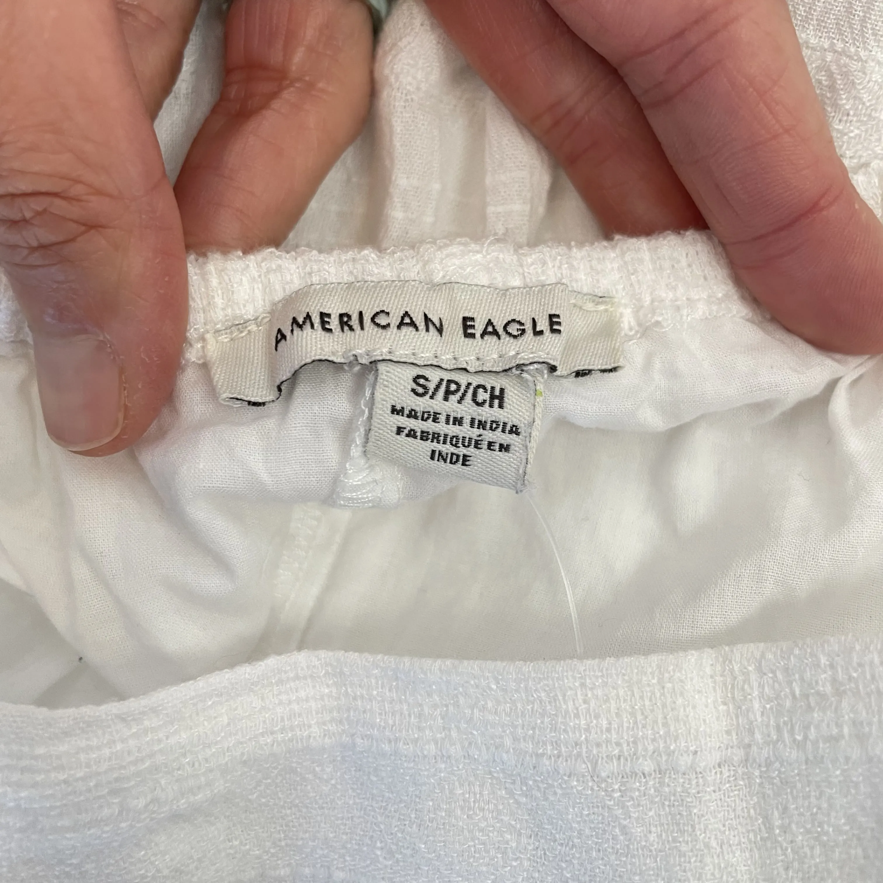 American Eagle | Womens White Baby Doll Tie Back Mini Dress | Size: S