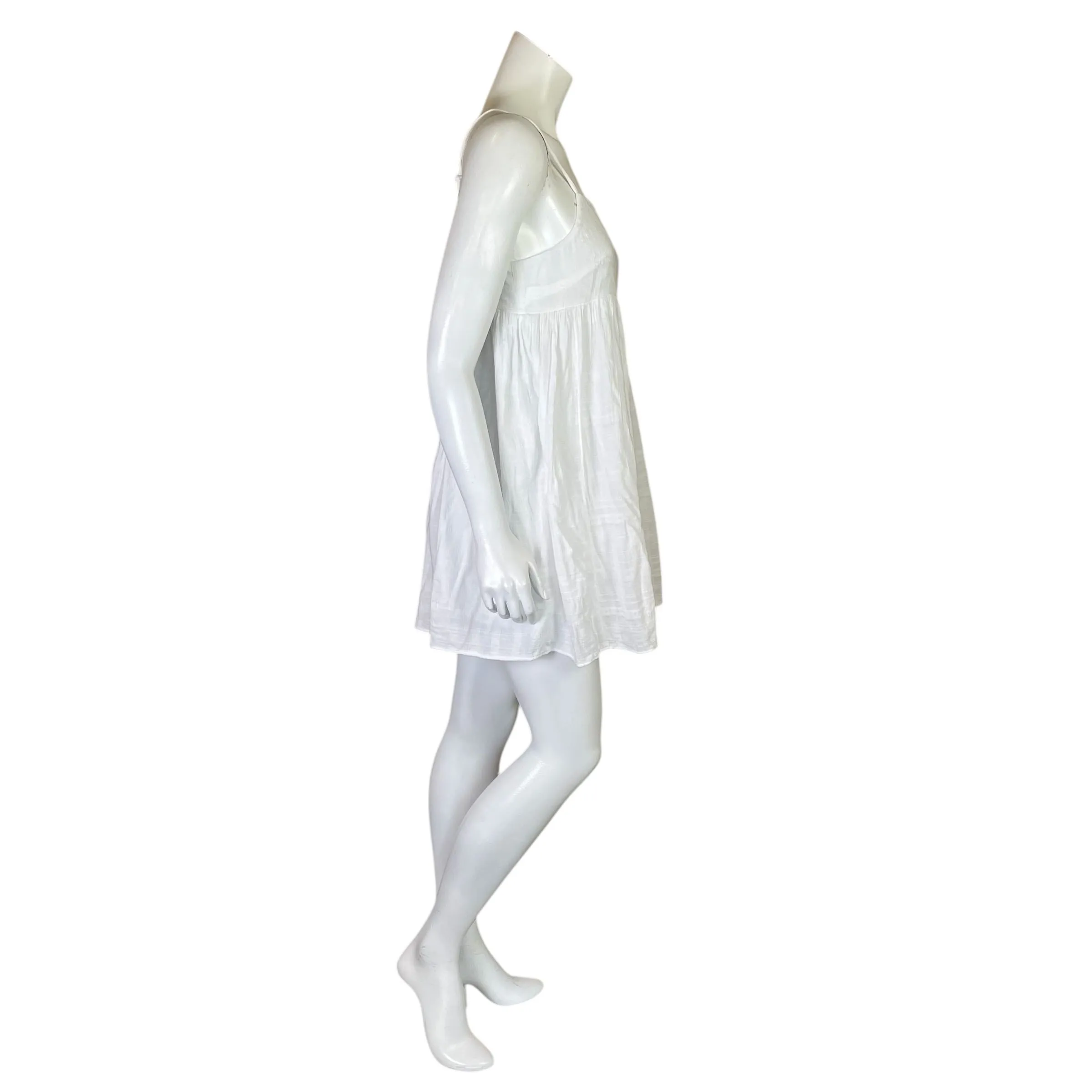 American Eagle | Womens White Baby Doll Tie Back Mini Dress | Size: S