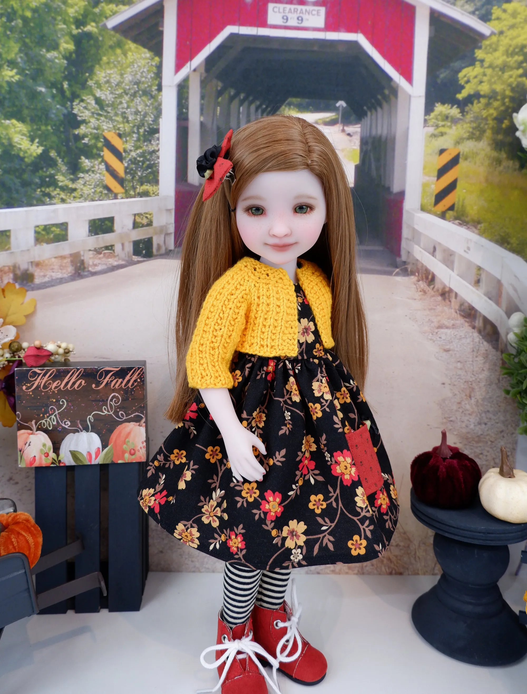 Autumn Evening - dress with sweater & boots for Ruby Red Fashion Friends doll