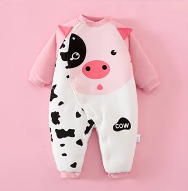 Baby Winter Warm Cotton Romper Pink Series