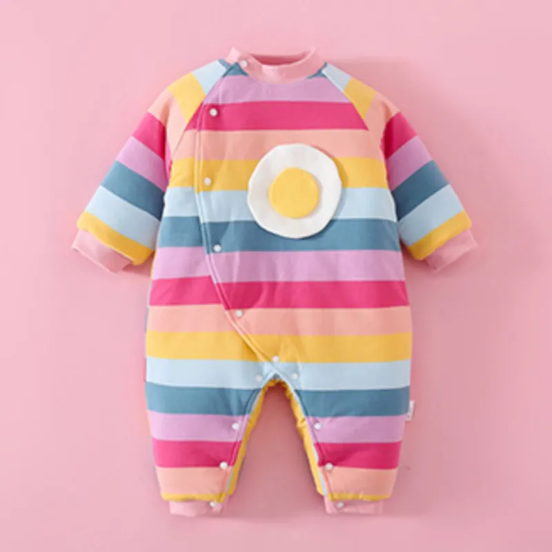 Baby Winter Warm Cotton Romper Pink Series