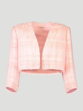 Benning Crop Tweed Jacket in Pink
