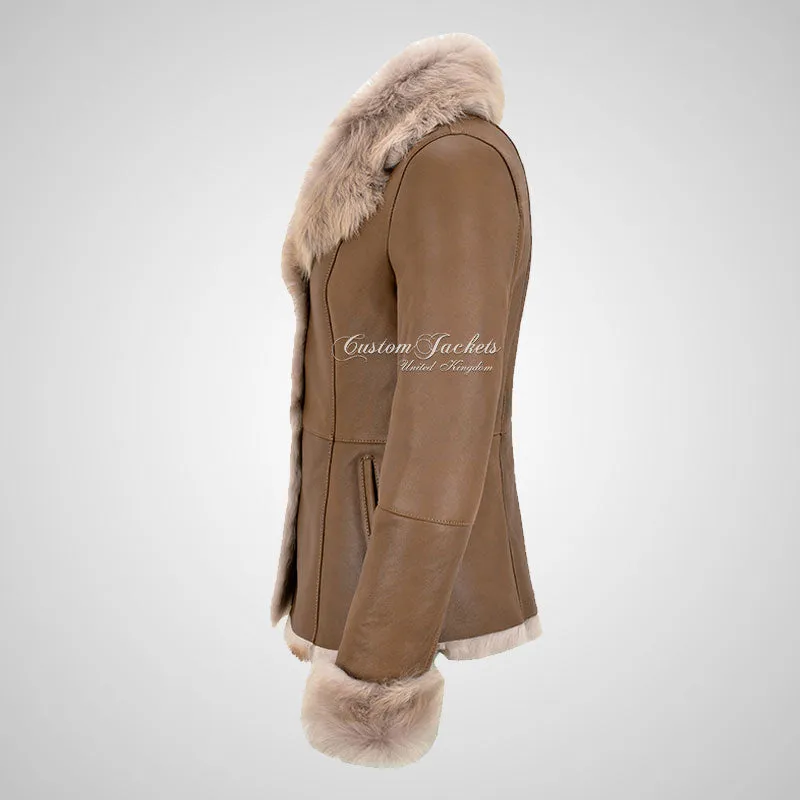 BILBAO Ladies Toscana Sheepskin Jacket Tan
