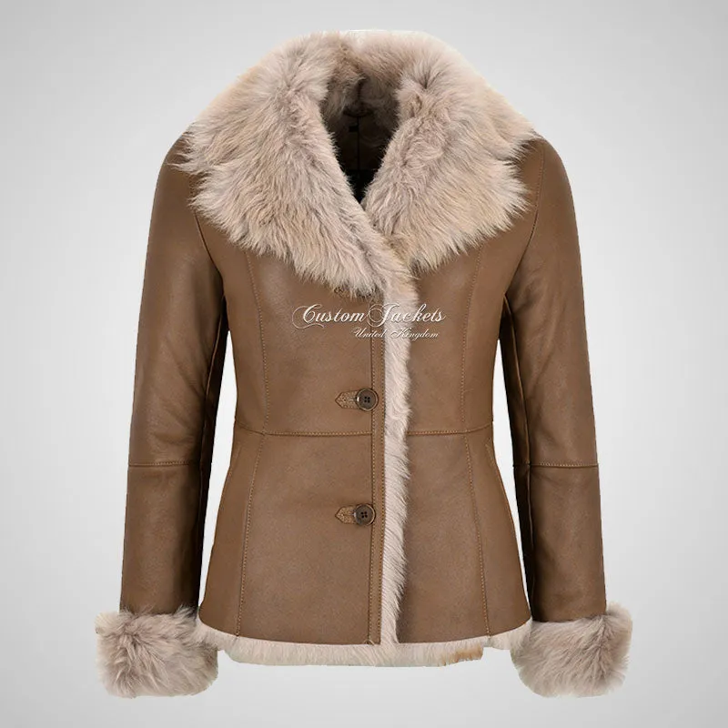 BILBAO Ladies Toscana Sheepskin Jacket Tan