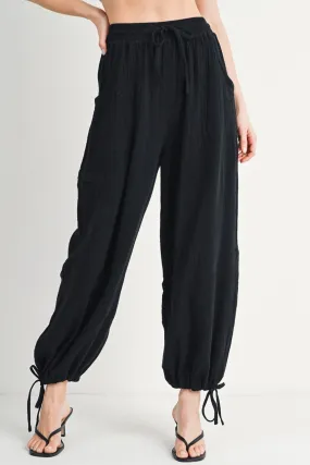 Bluivy Jogger Harem Drawstring Pants, Black