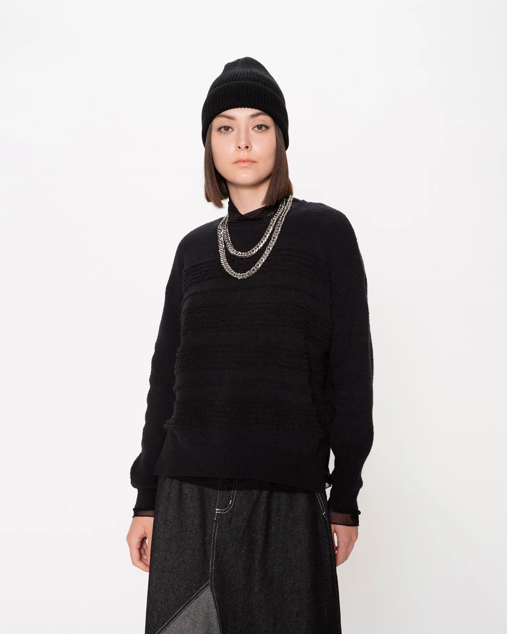 Border Boucle Knit Top