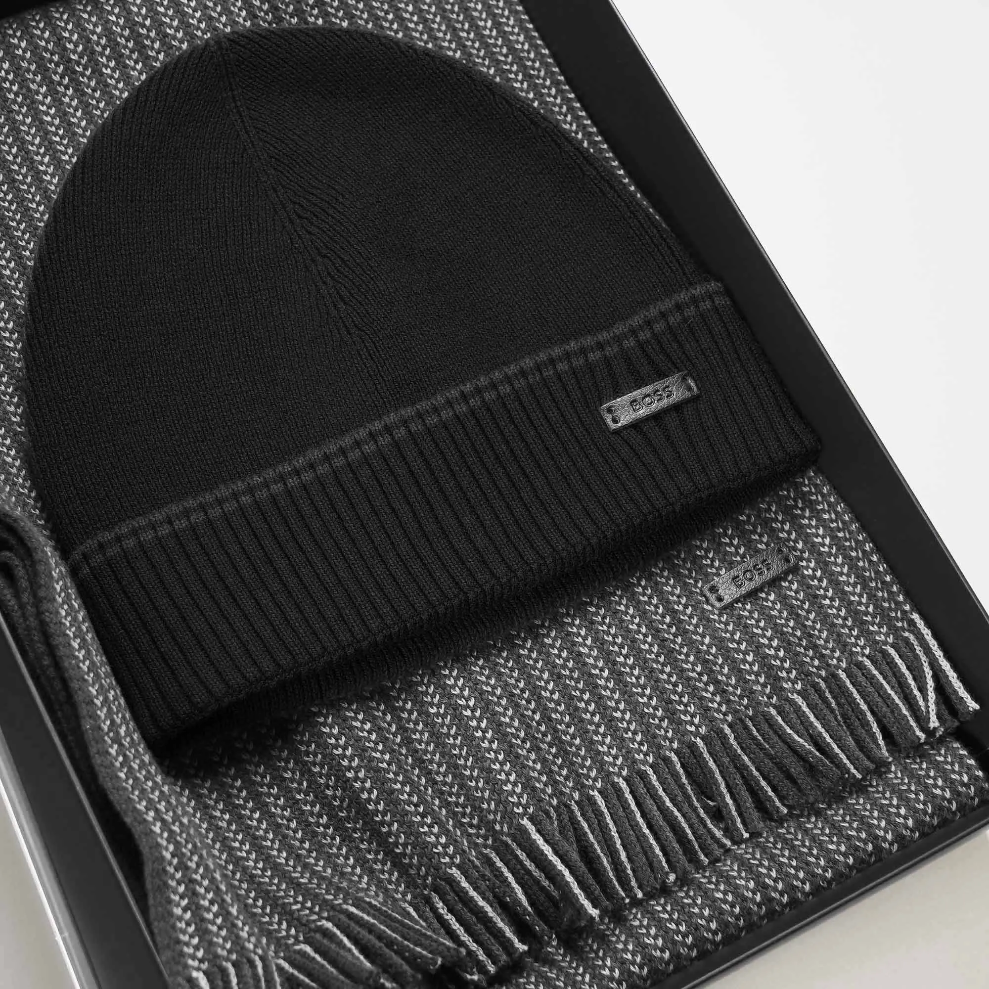 Boss Hat and Scarf Set - Black
