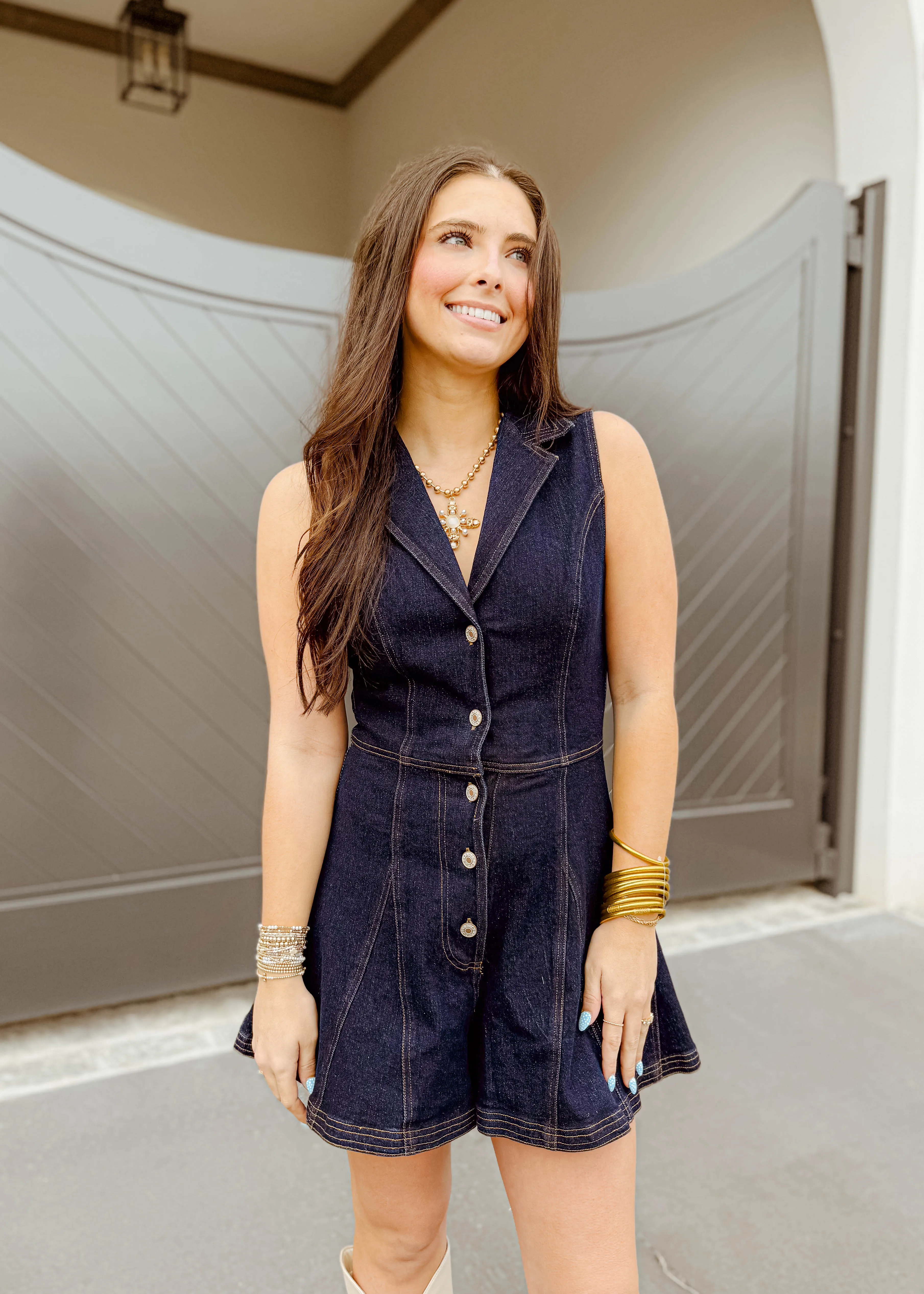 Briella Denim Romper