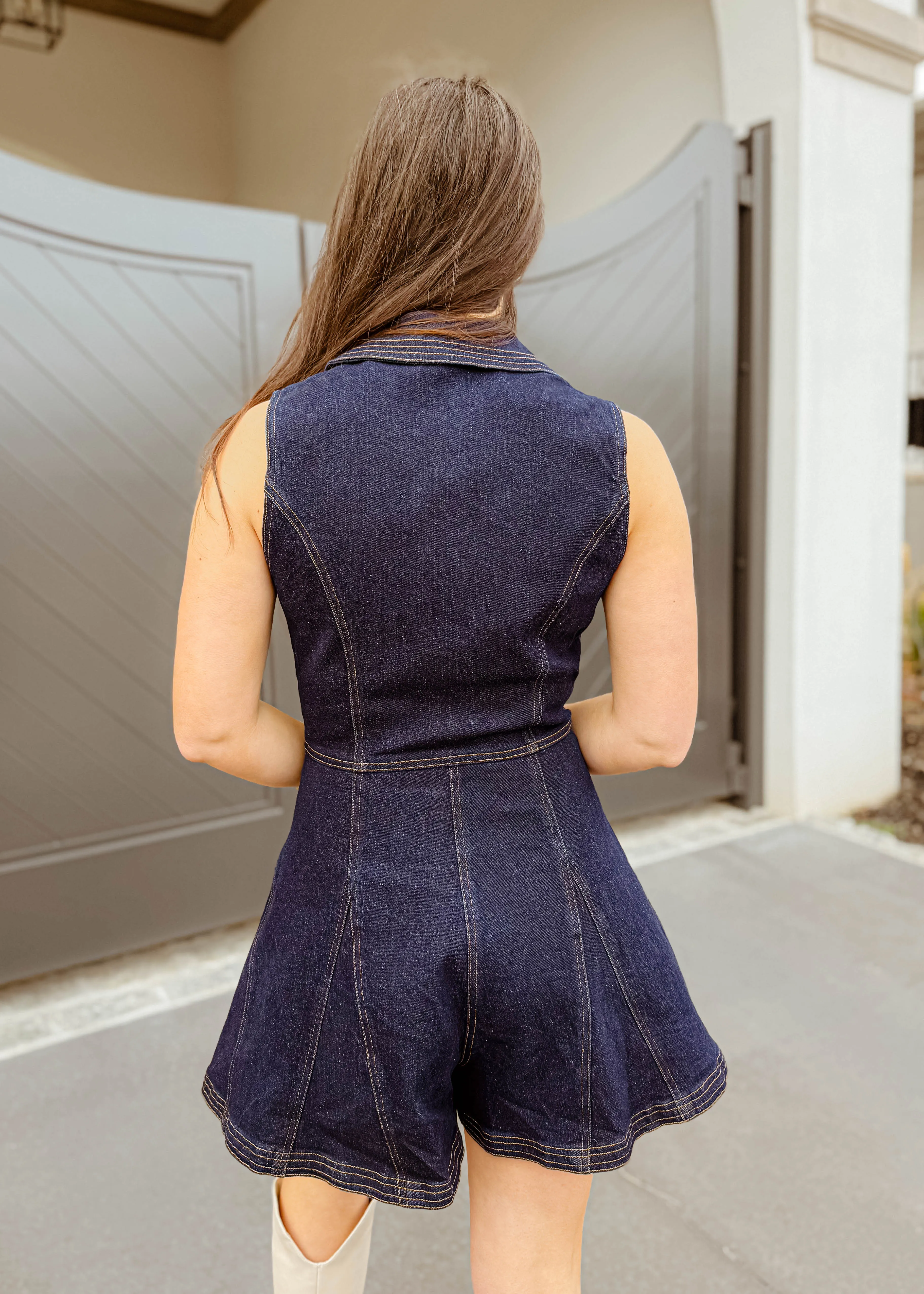 Briella Denim Romper