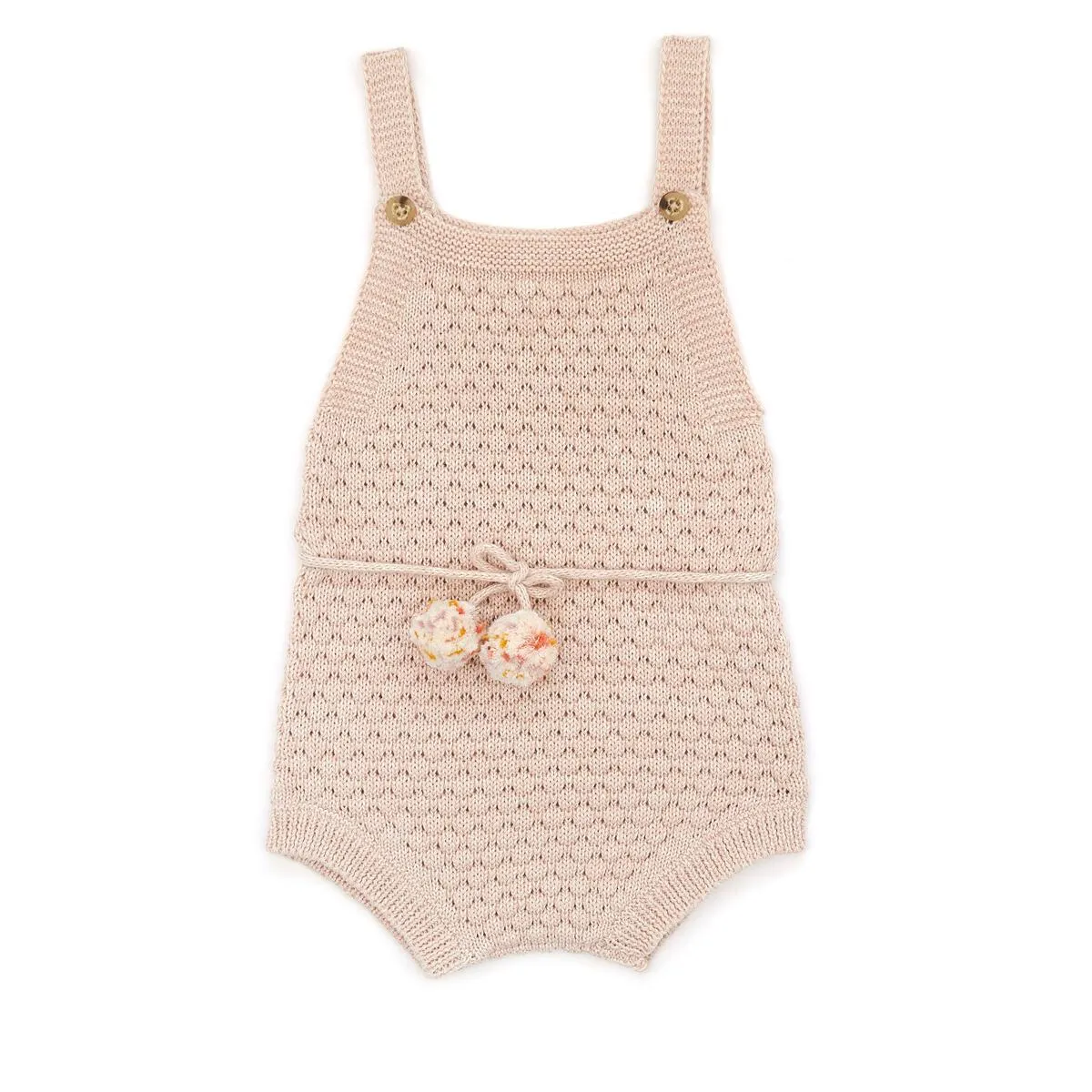bubble romper in shell pink