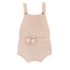bubble romper in shell pink