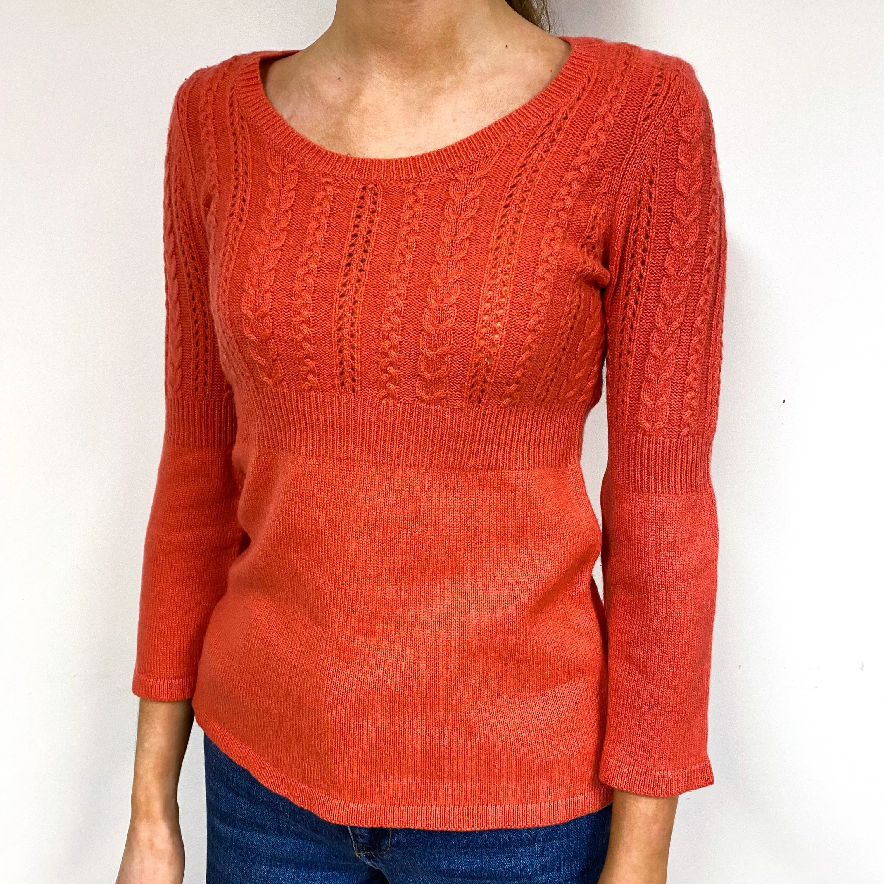 Burnt Orange Empire Cashmere Crew Neck Jumper Extra Small