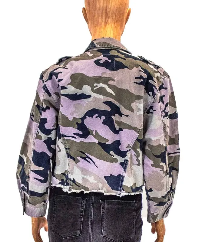 Camo Print Cropped Jacket