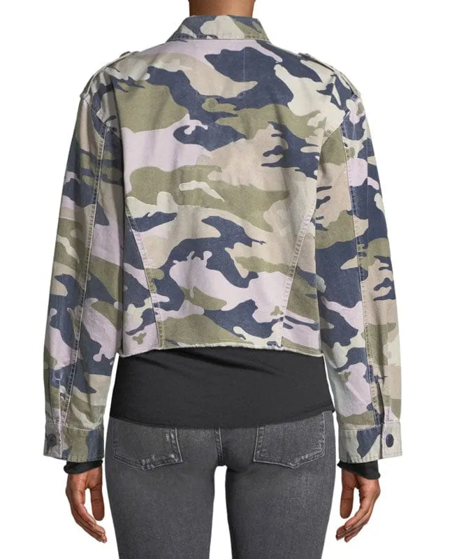 Camo Print Cropped Jacket