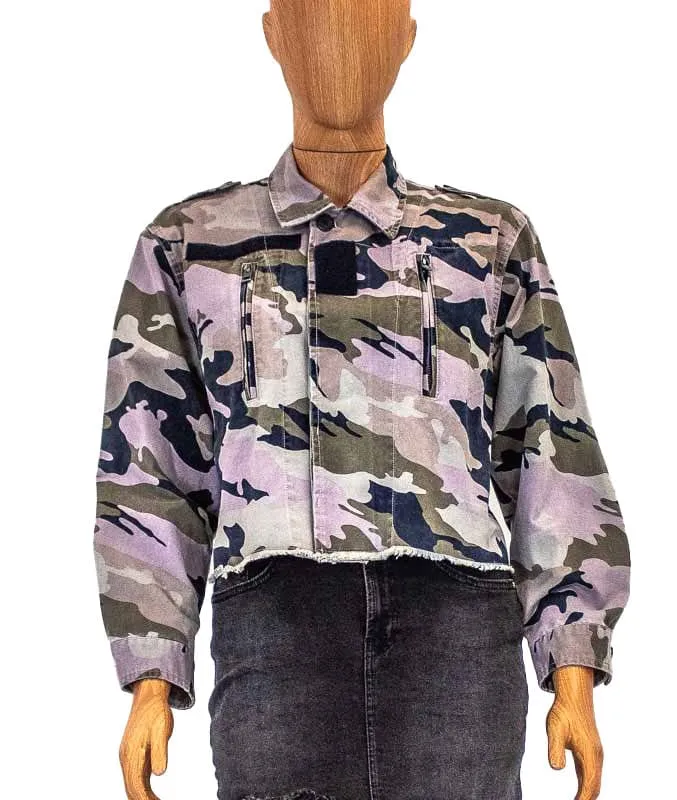 Camo Print Cropped Jacket