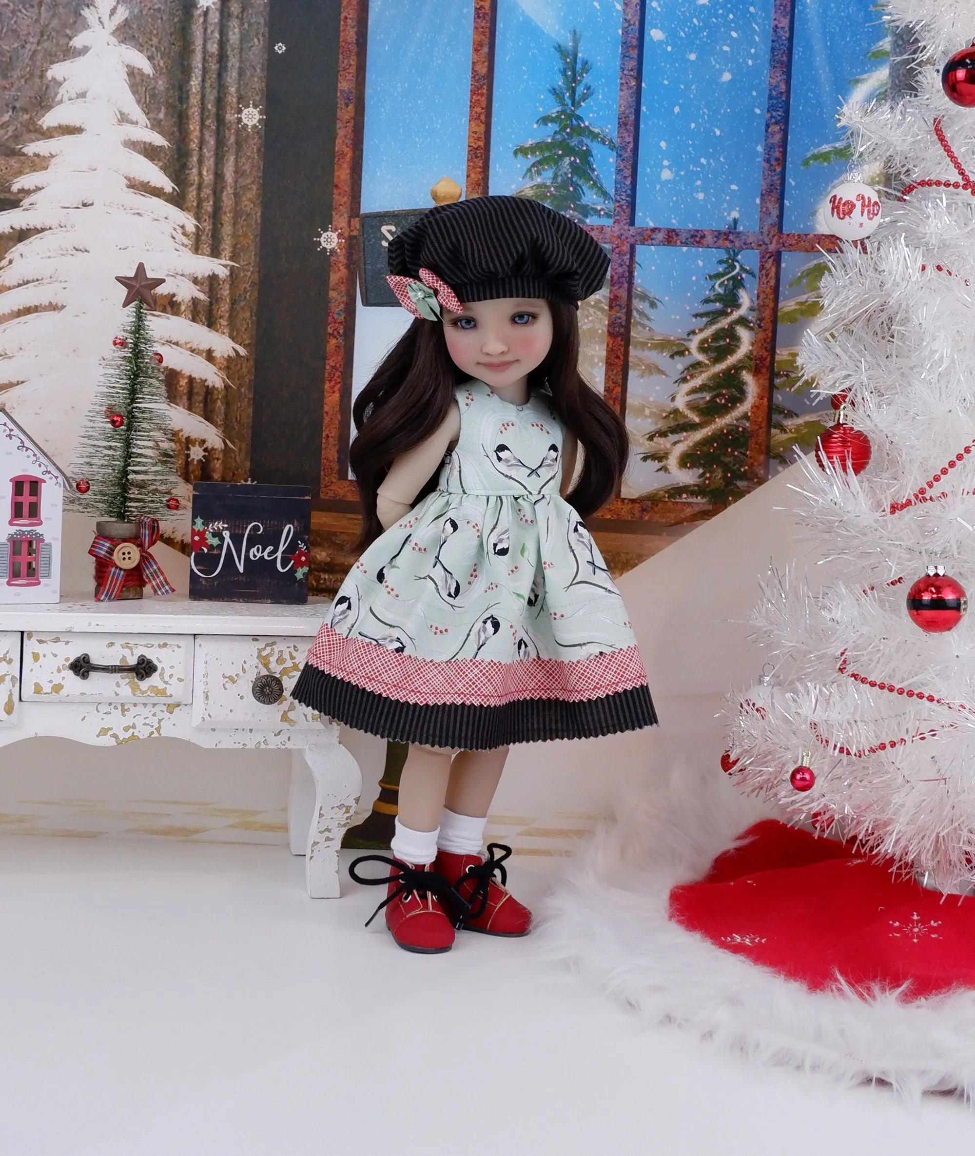 Christmas Chickadee - dress with boots for Ruby Red Fashion Friends doll