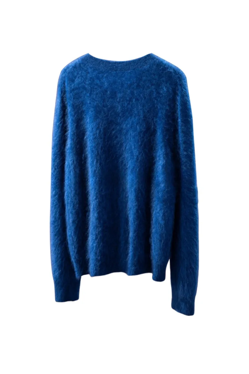 Classic Brushed Cashmere Crewneck Button Front Cardigan