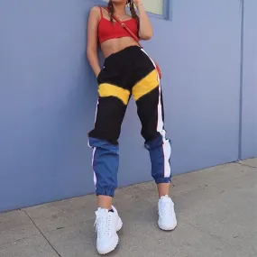 Colour Block Striped joggers