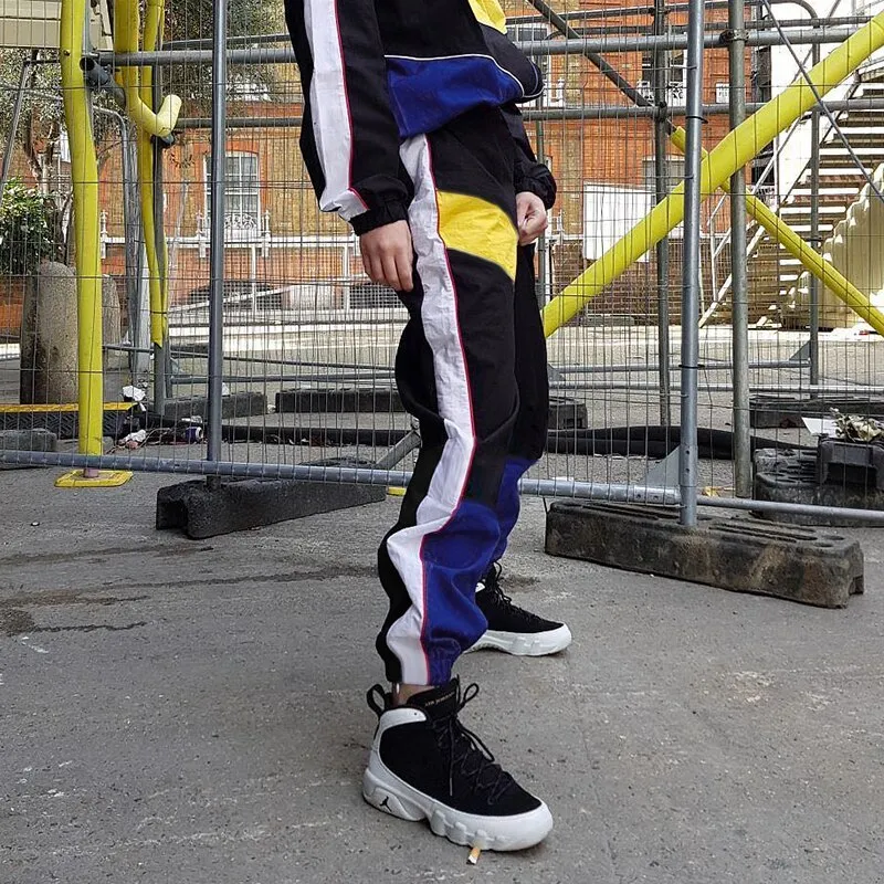 Colour Block Striped joggers