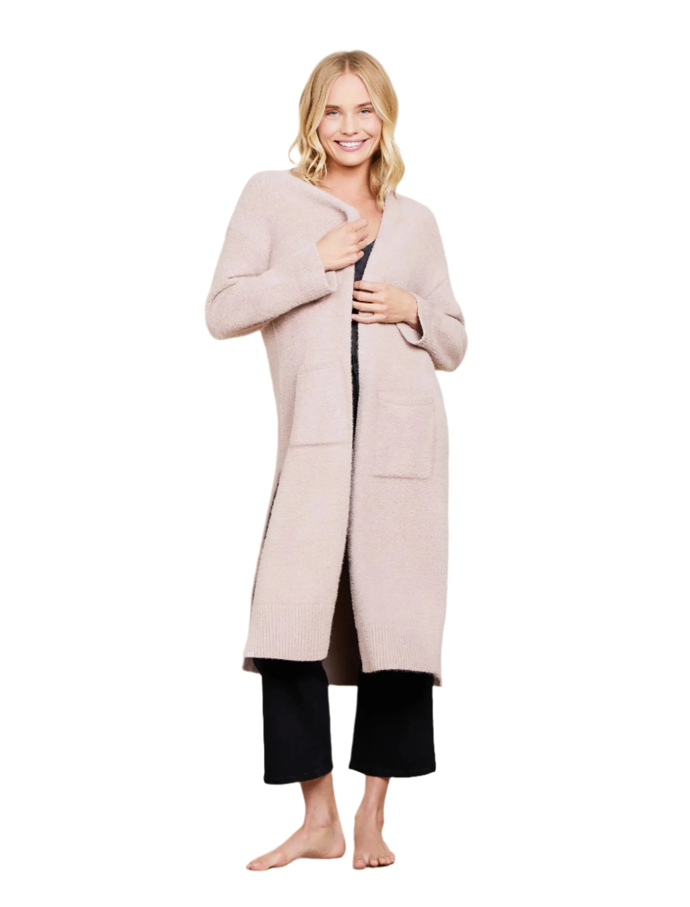 Cozy Chic Luxe High-Slit Cardigan