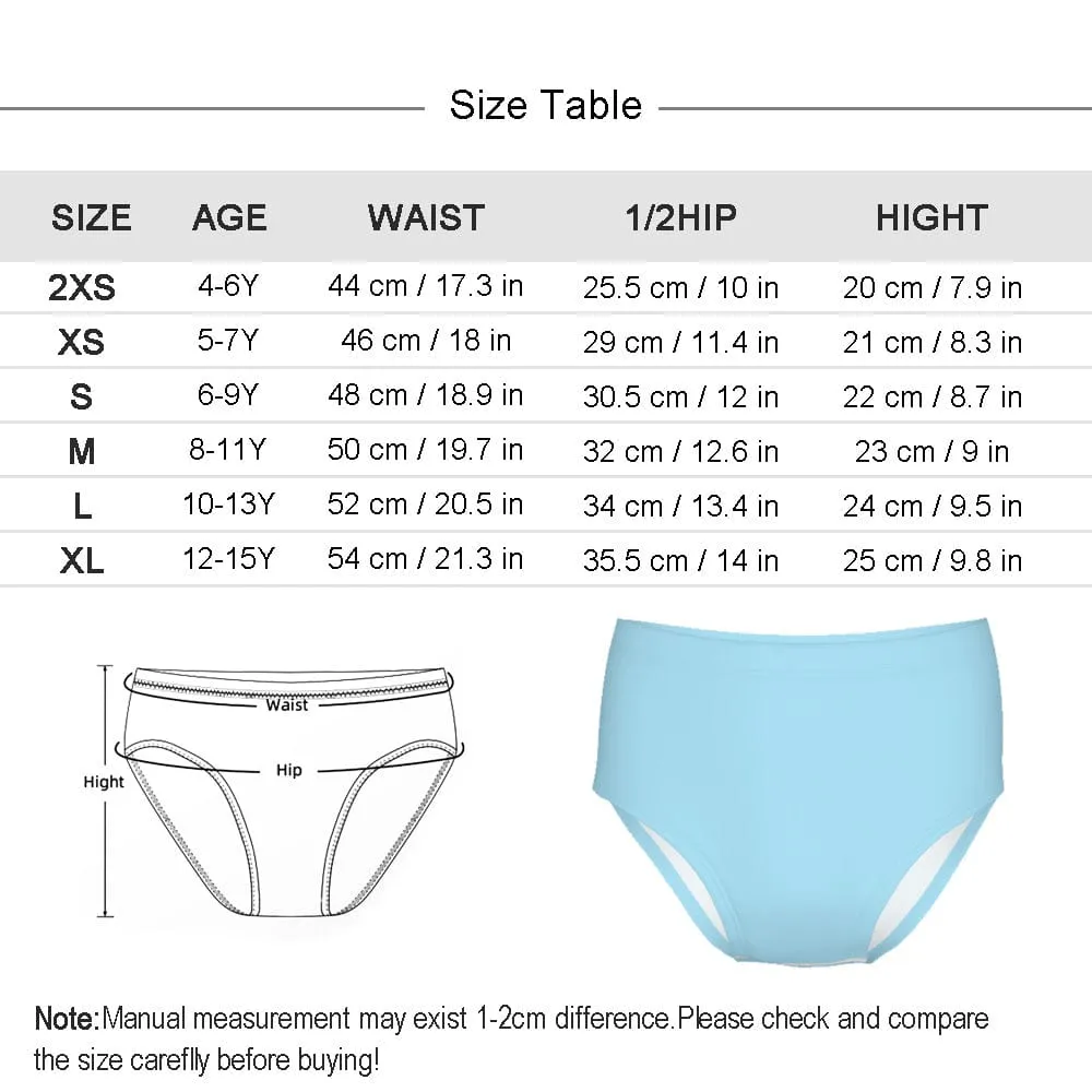Custom Face&Name Panda Girl's Underwear Cotton Brief Panties