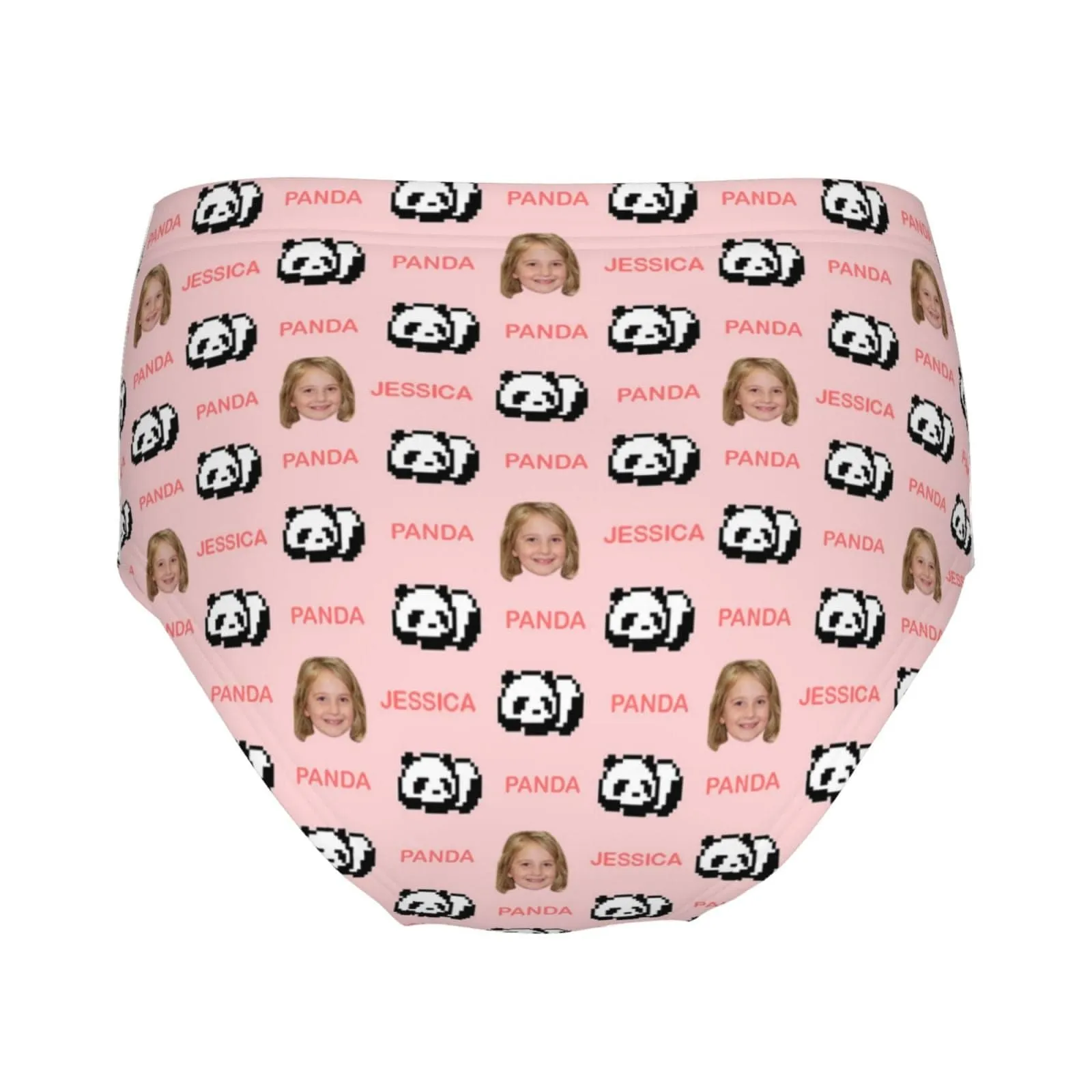 Custom Face&Name Panda Girl's Underwear Cotton Brief Panties