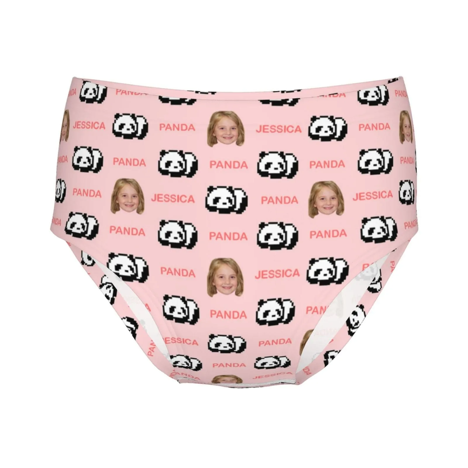 Custom Face&Name Panda Girl's Underwear Cotton Brief Panties