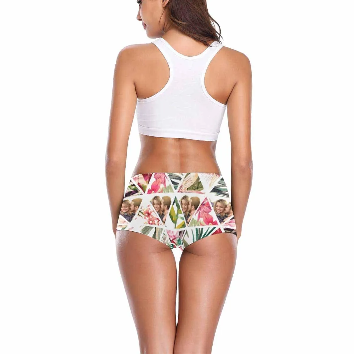 Custom Photo Underwear Personalized Triangle Women's Boyshort Panties Gift For Her