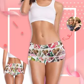 Custom Photo Underwear Personalized Triangle Women's Boyshort Panties Gift For Her
