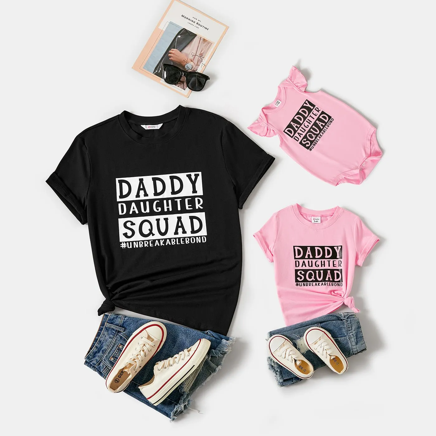 Daddy and Me Letter Print Short-sleeve Cotton Tee