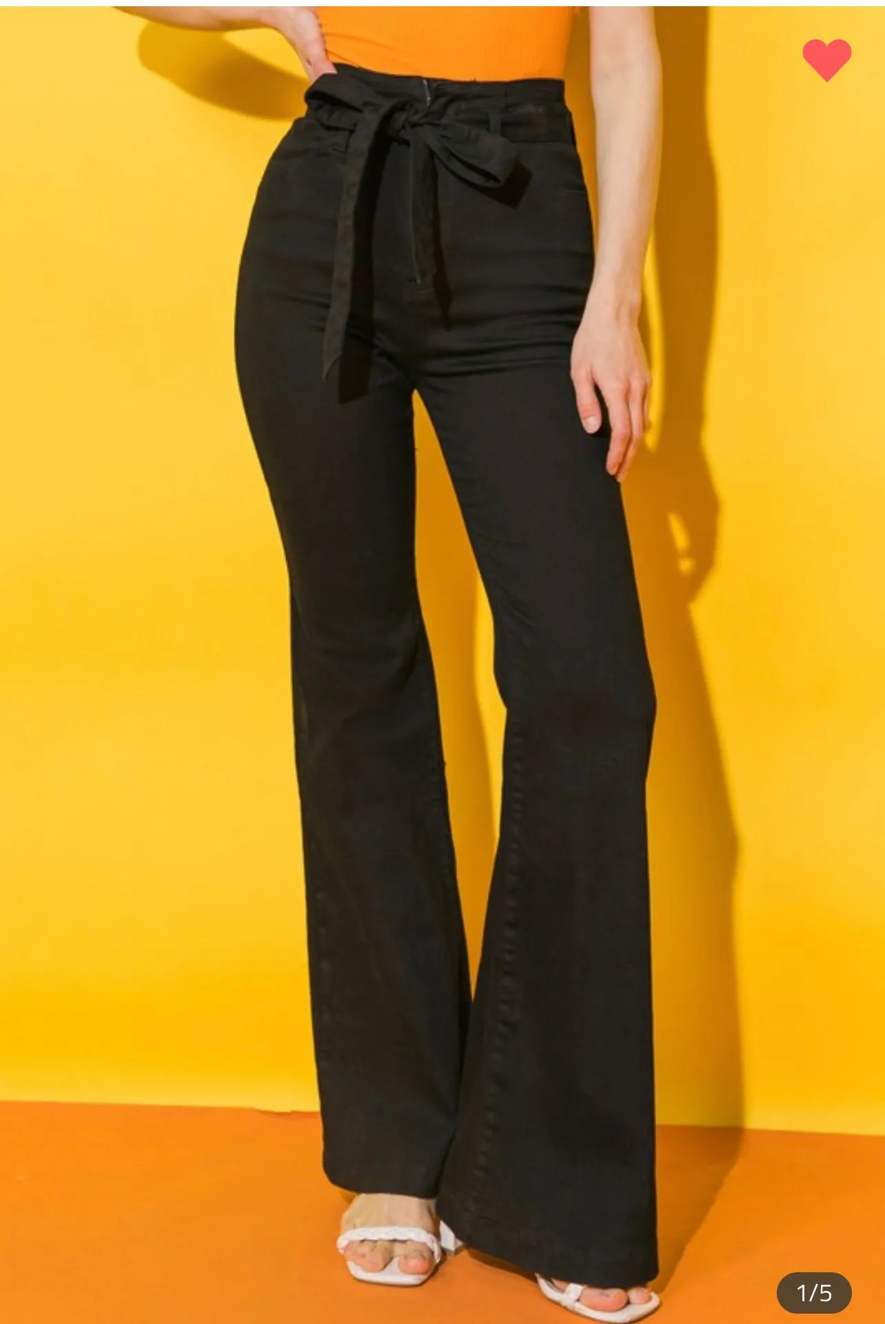 Denim Featuring Self Sash Tie and Bell Bottom