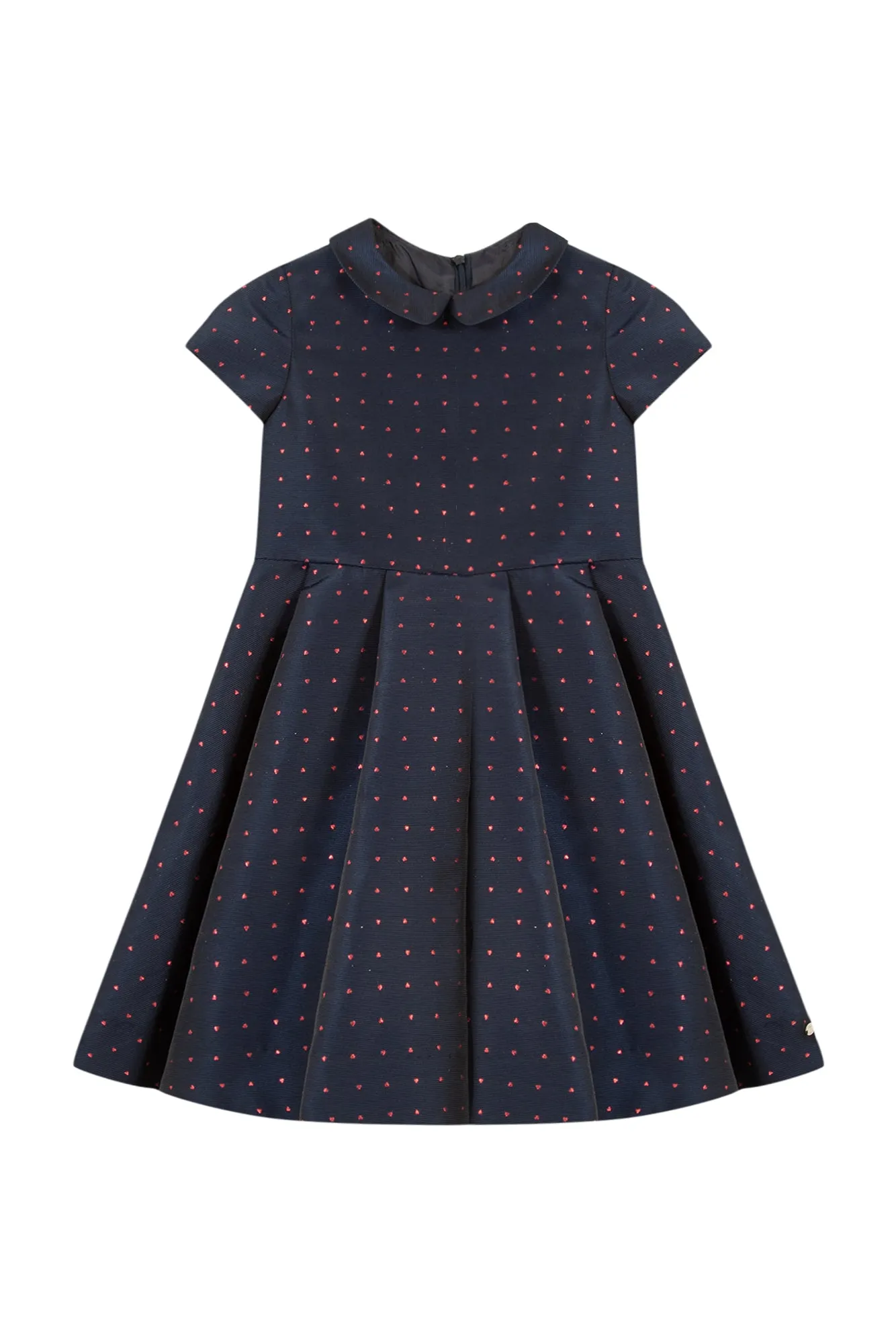 Dress - Navy with heart embroidery
