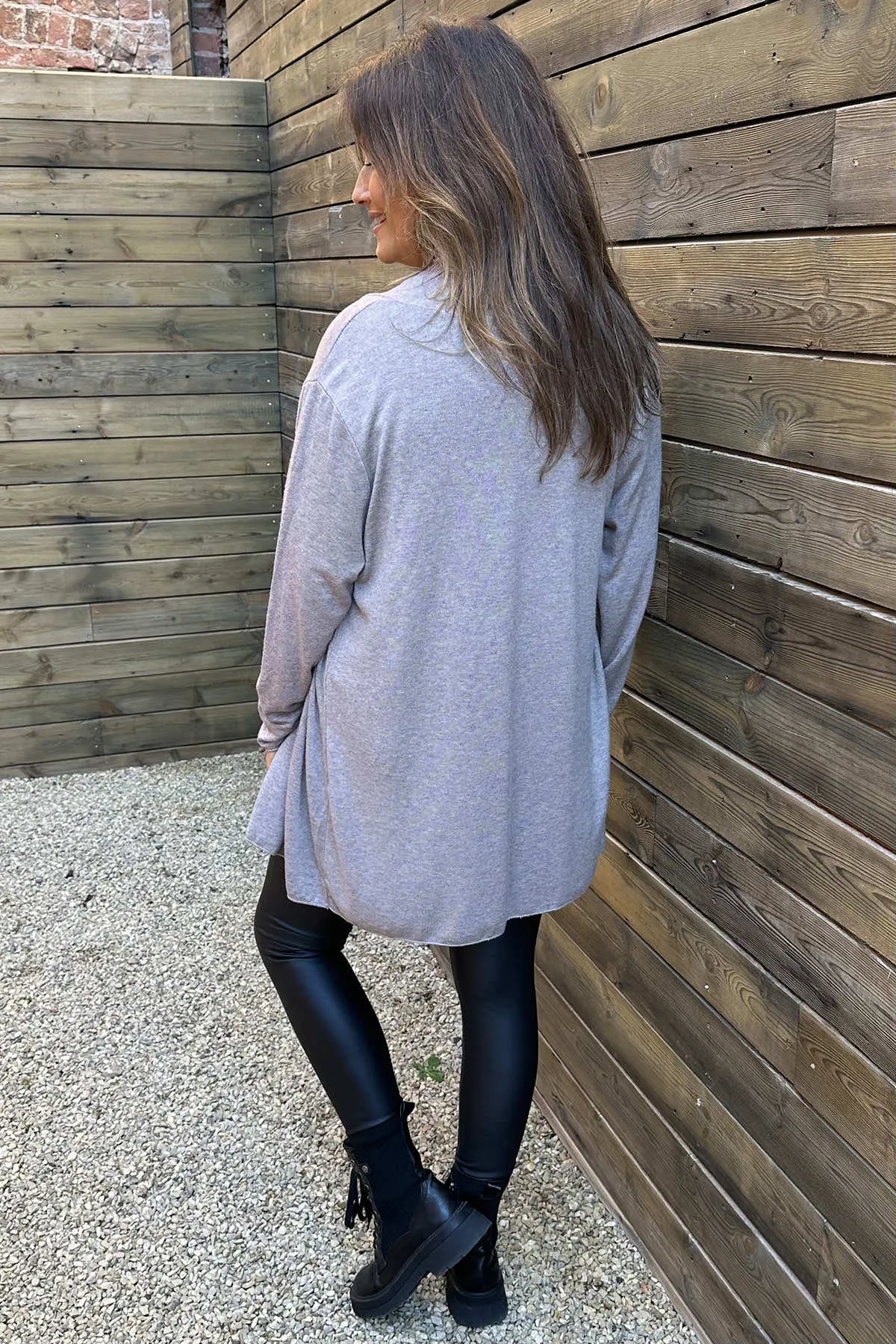 Eadie Drape Front Cardigan Mocha