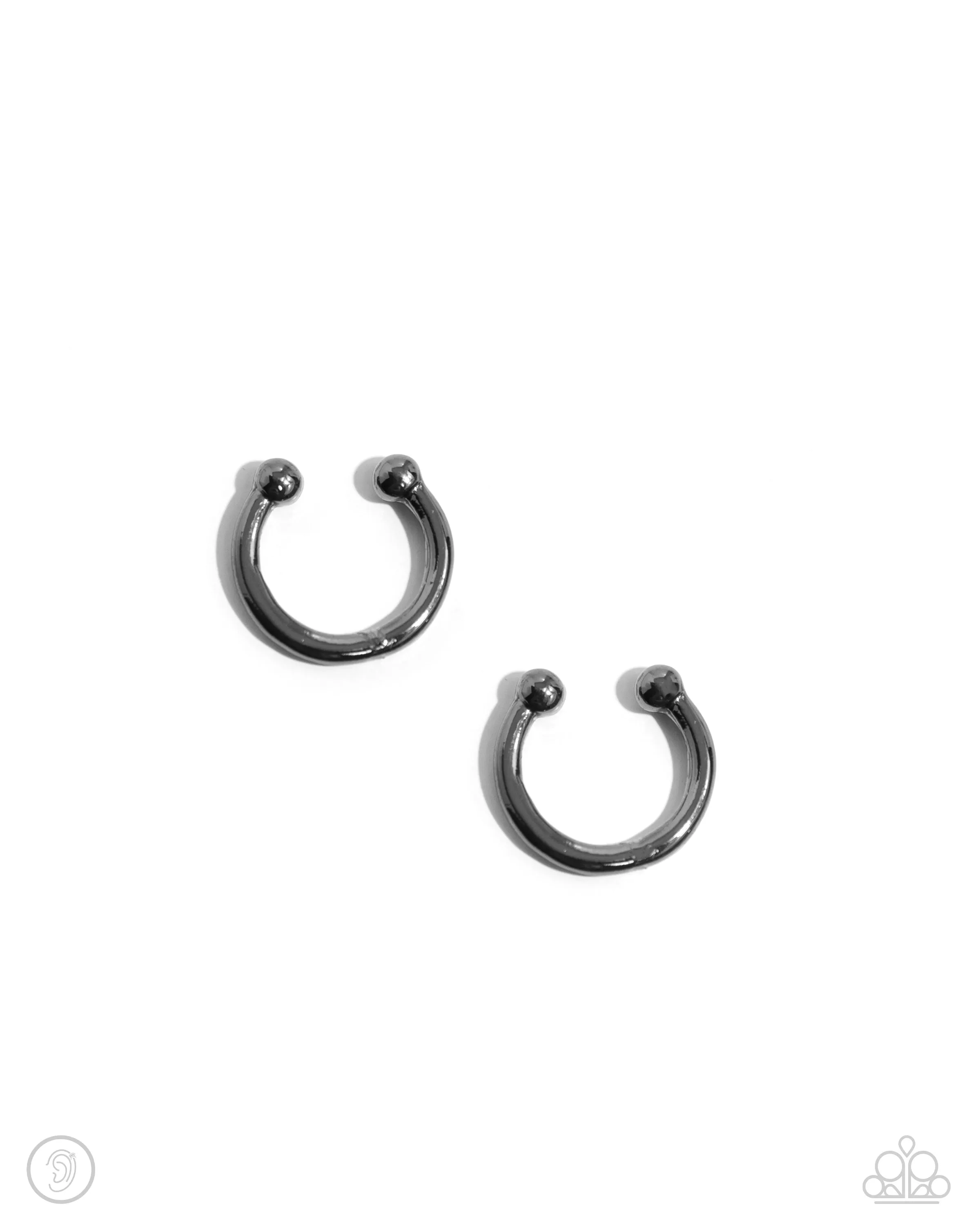 Earrings Barbell Beauty - Black Earcuffs E3019