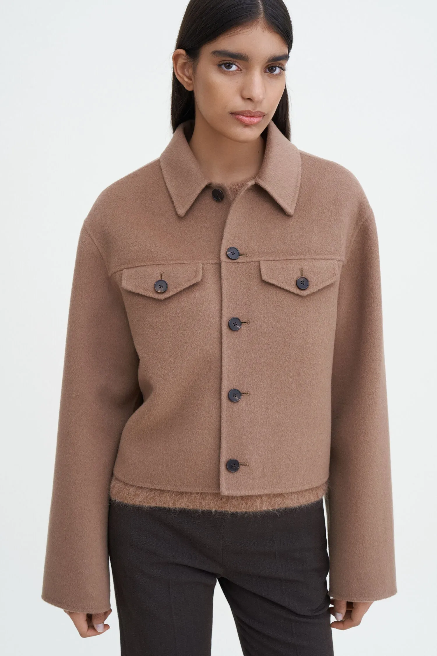 Filippa K Dark Khaki Short Wool Cashmere Jacket