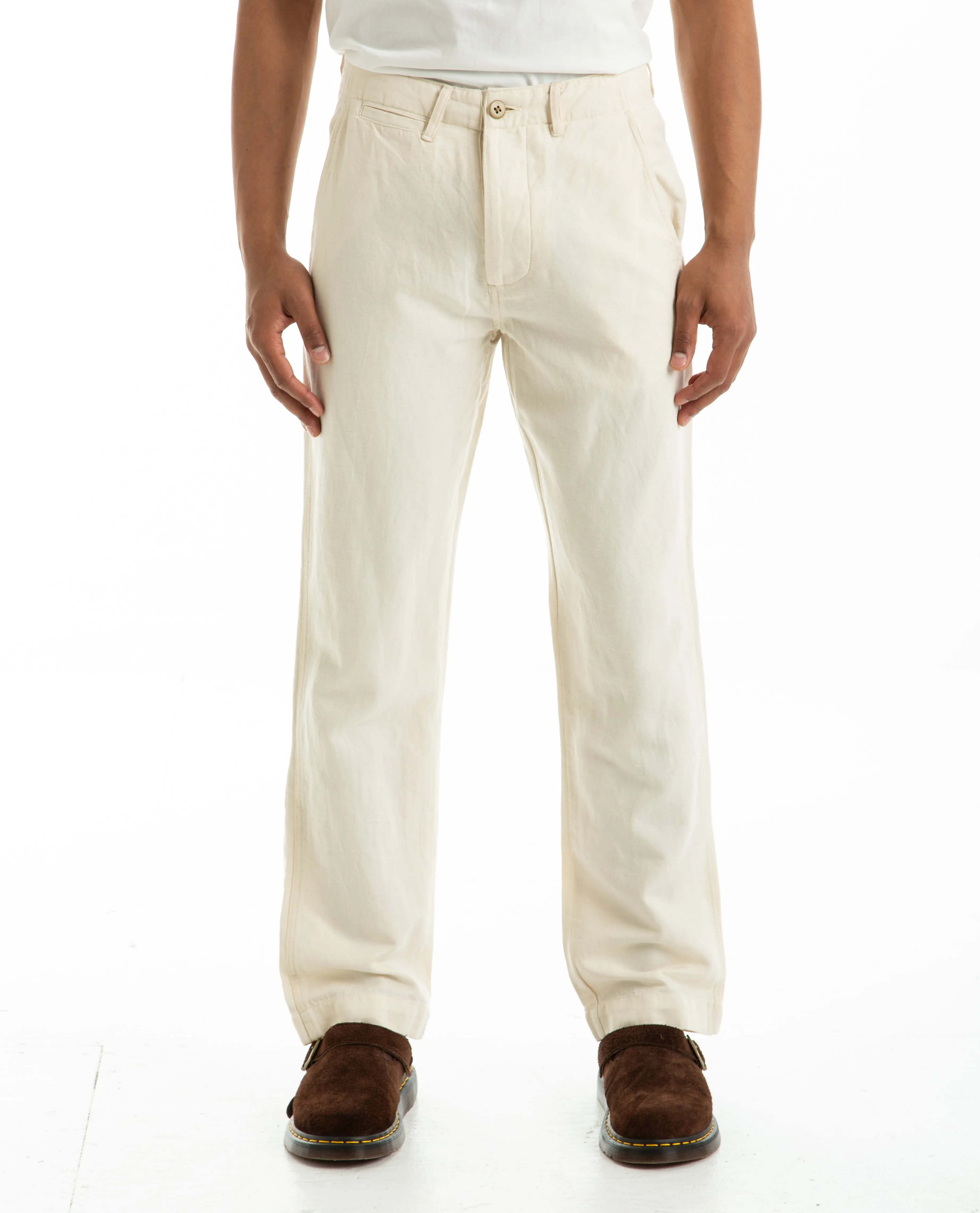 Flat Front Slub Twill Chino