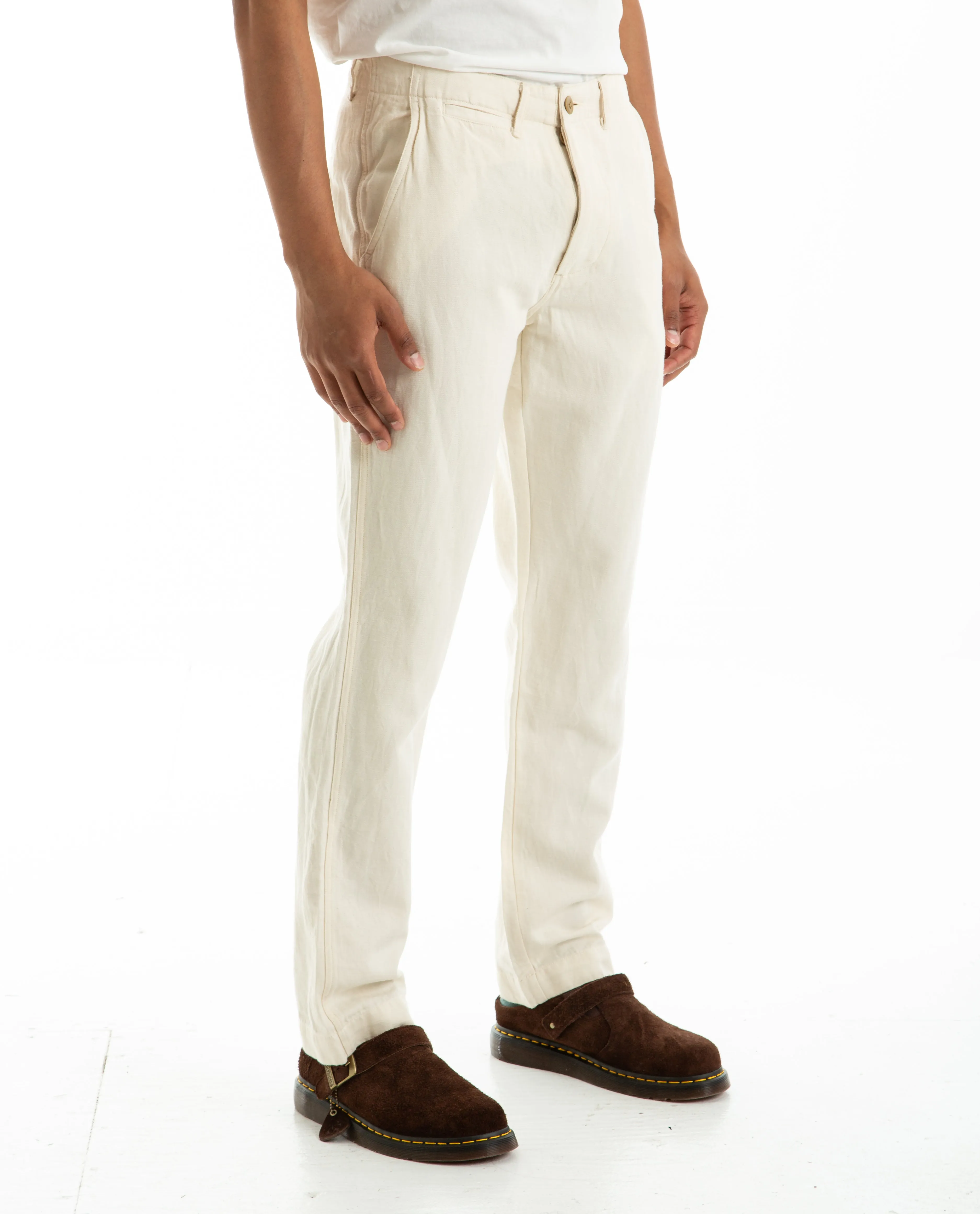 Flat Front Slub Twill Chino
