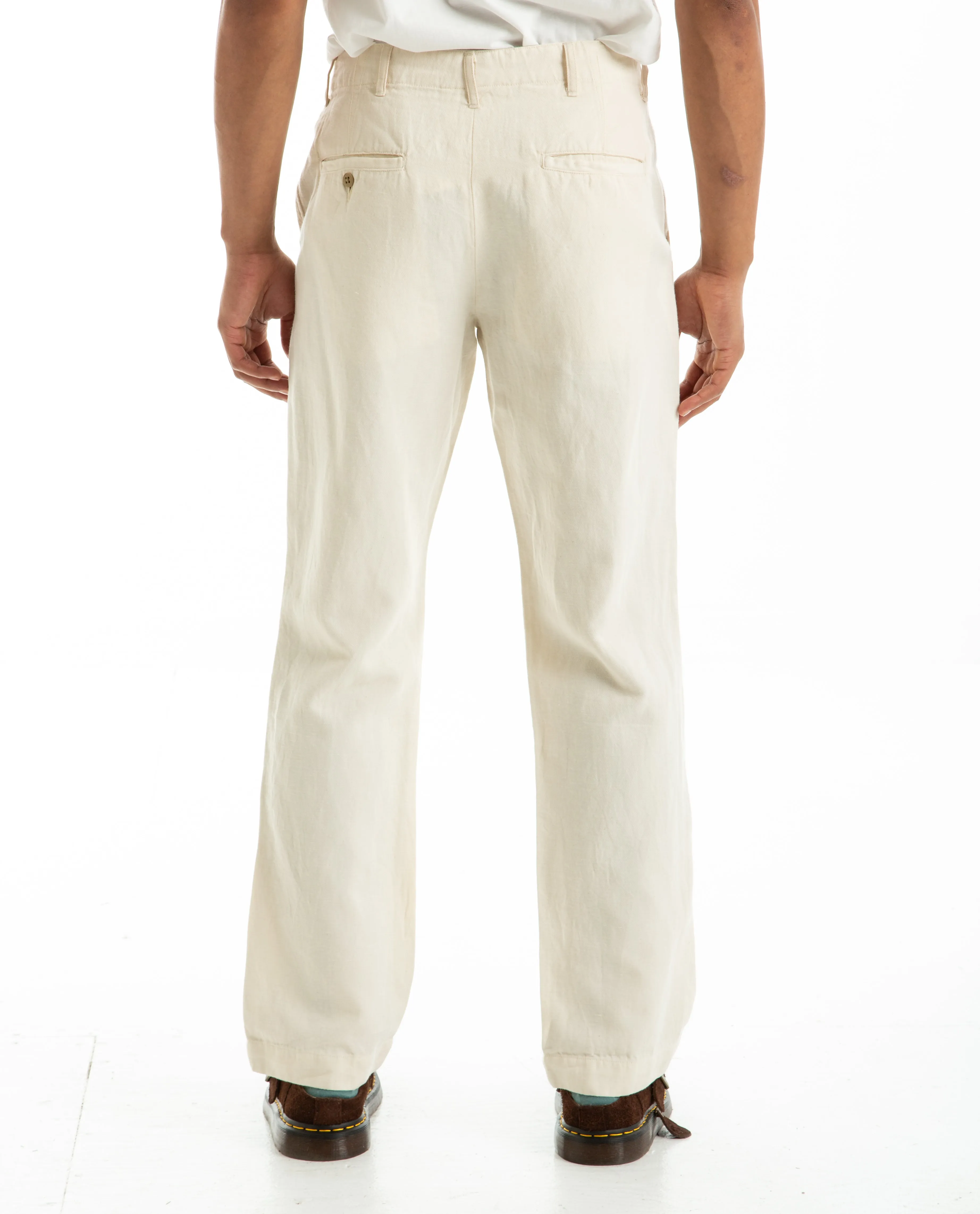 Flat Front Slub Twill Chino